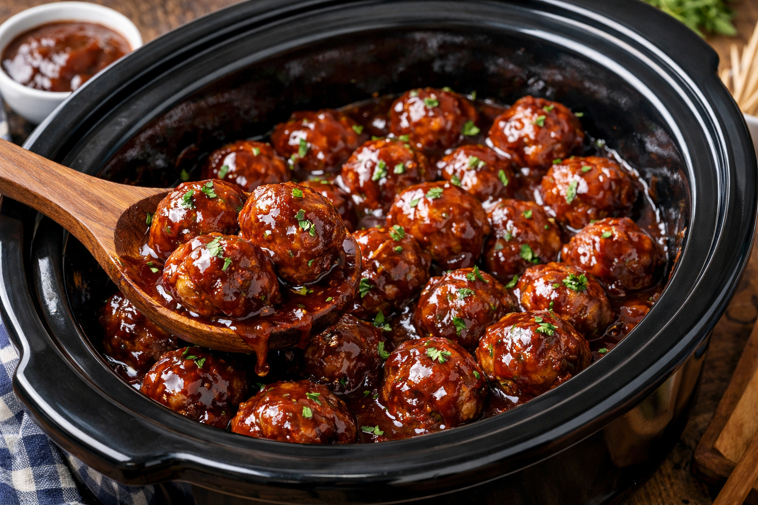 Crockpot BBQ Meatballs